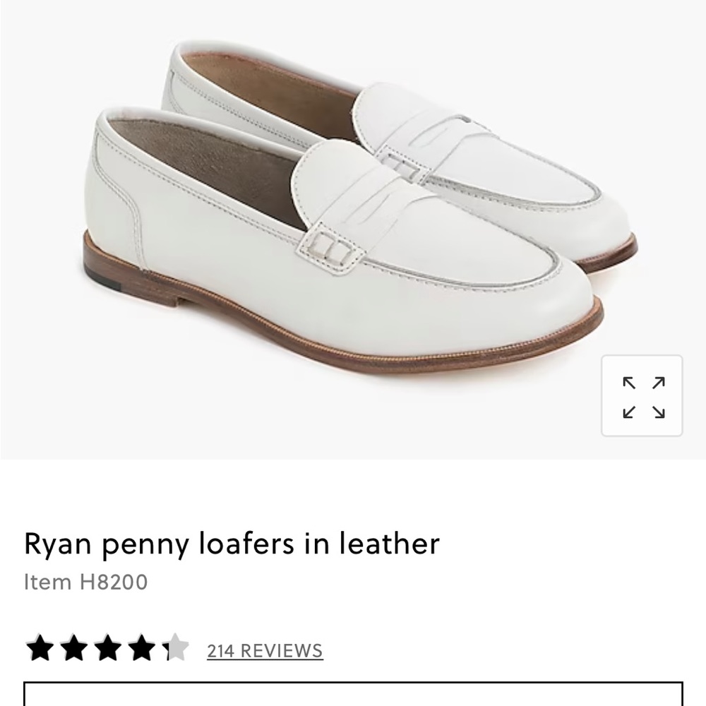 J.Crew Ryan White Leather Pennyloafers